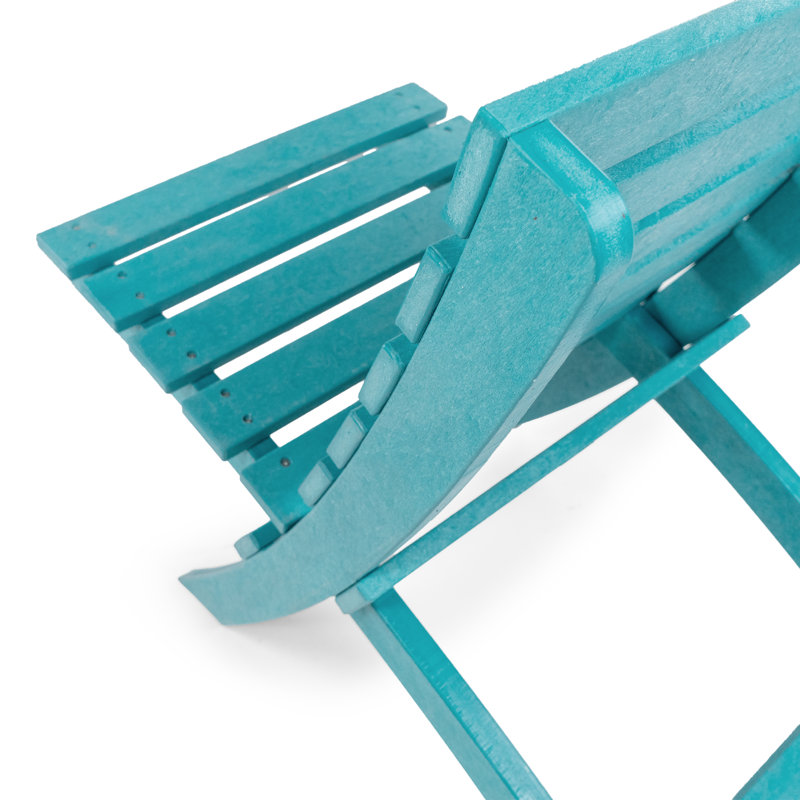 Grandcourt Fully Assembled All-Weather Recycled HDPE Outdoor Folding Patio Chair, Hawaiian Blue