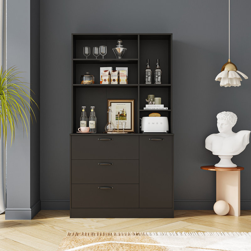 Fakrrudeen 70.87'' Kitchen Pantry, Black