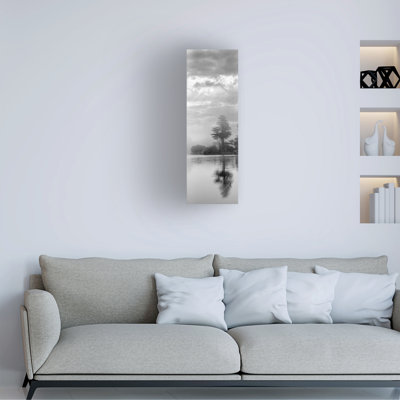 Art mural sur toile tendue - Alan Blaustein «TRV4_Lakeside Tree 1», art mural pour salon, chambre à coucher ou bureau - 8 x 24