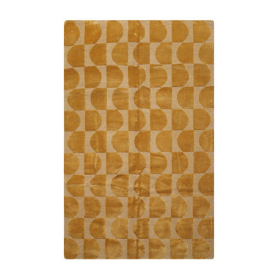 Tapis doré unique 5 pi x 8 pi Amelina