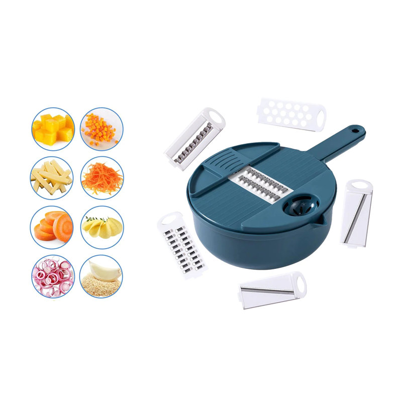Multifunctional Vegetable Cutter Chopper Drainer, Grater, Slicer Kitchen Tool Set With Hand Protector