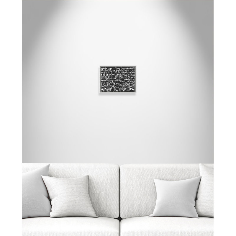 « tribal code-floater », peinture sur toile, Cadre blanc, H 12 po x l 16 po x P 2 po