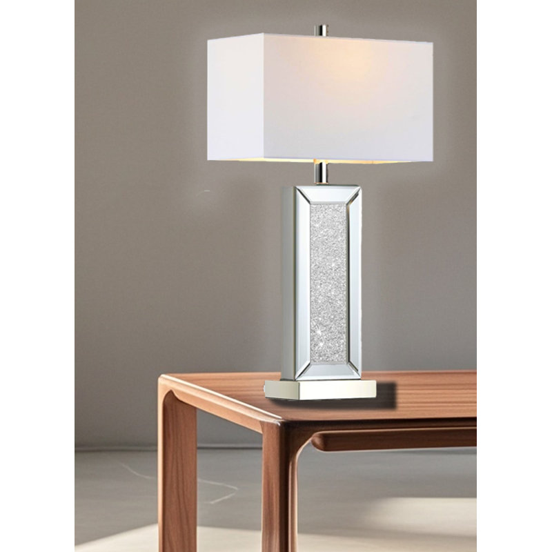 Silver Mirror Diamond Crystal Bedside Lamp