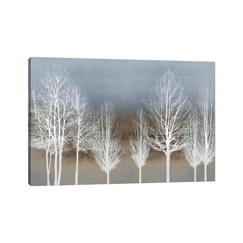 Trees On Brown And Blue by Kate Bennett - Wrapped Canvas Painting, 20.32 cm H x 30.48 cm W
