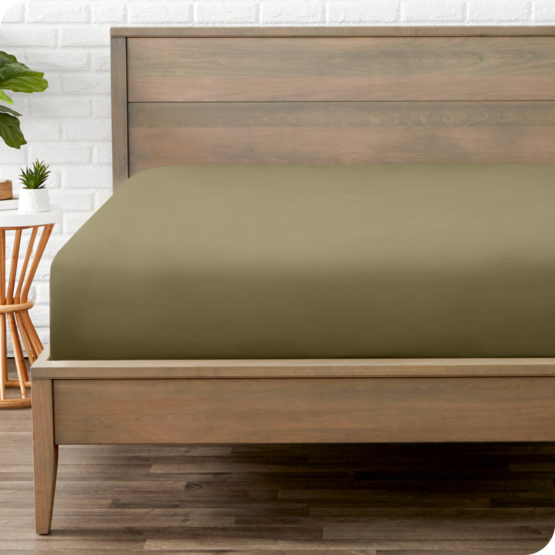 Microfiber Fitted Sheet, Twin XL Fitted Sheet, Olive