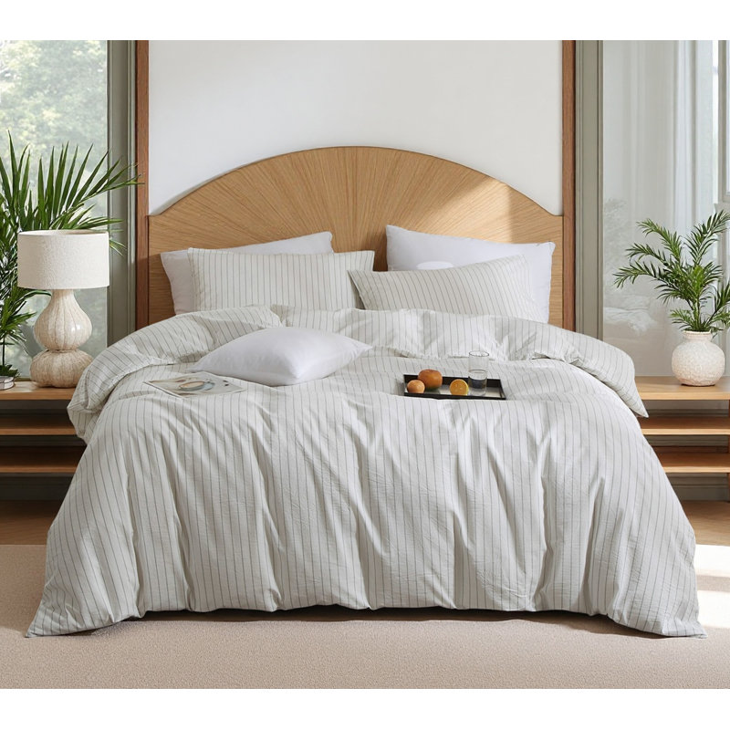 Ensemble de housse de couette XINMIANFANG, Housse de couette double + 2 taies d'oreiller stan, Blanc/vert