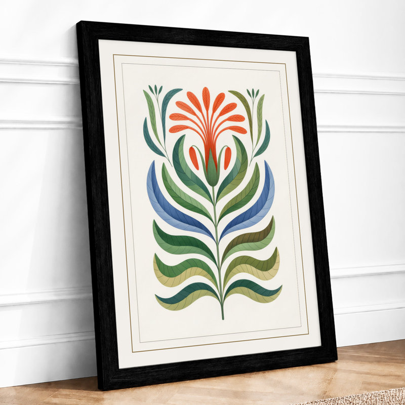 Symmetry In Bloom Botanical - Print, Black, A4 - 29.7 x 21.0 cm