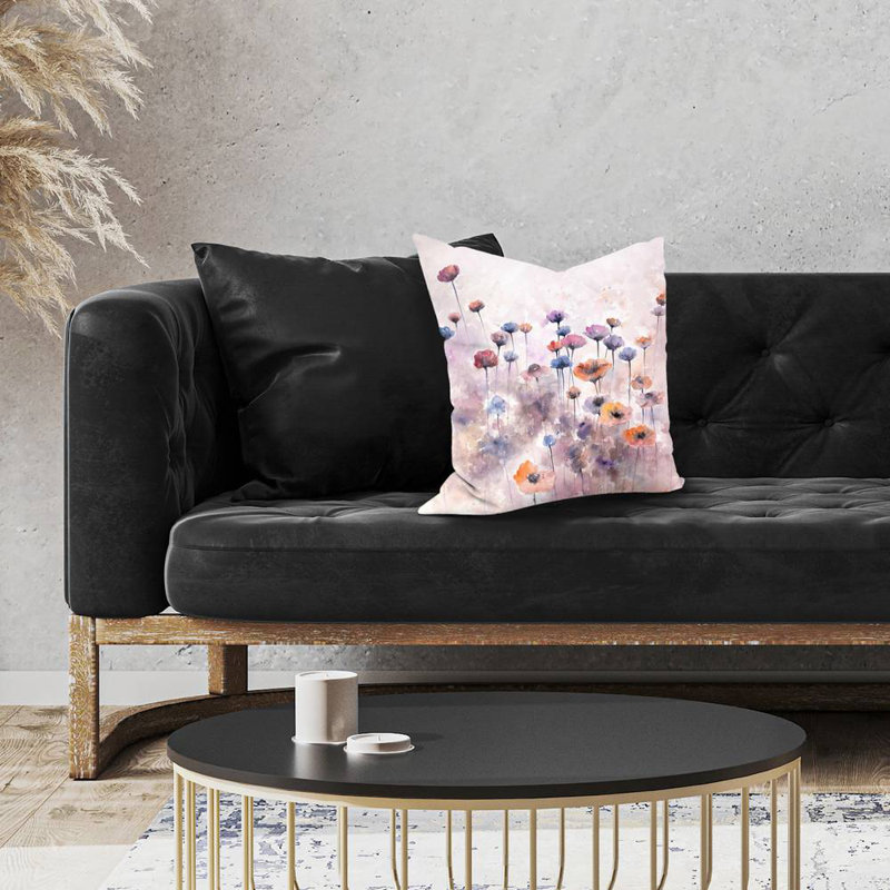 Small wildflowers - 18"x18" Throw pillow - Poly twill - Print on demand, Polyeste/polyfill