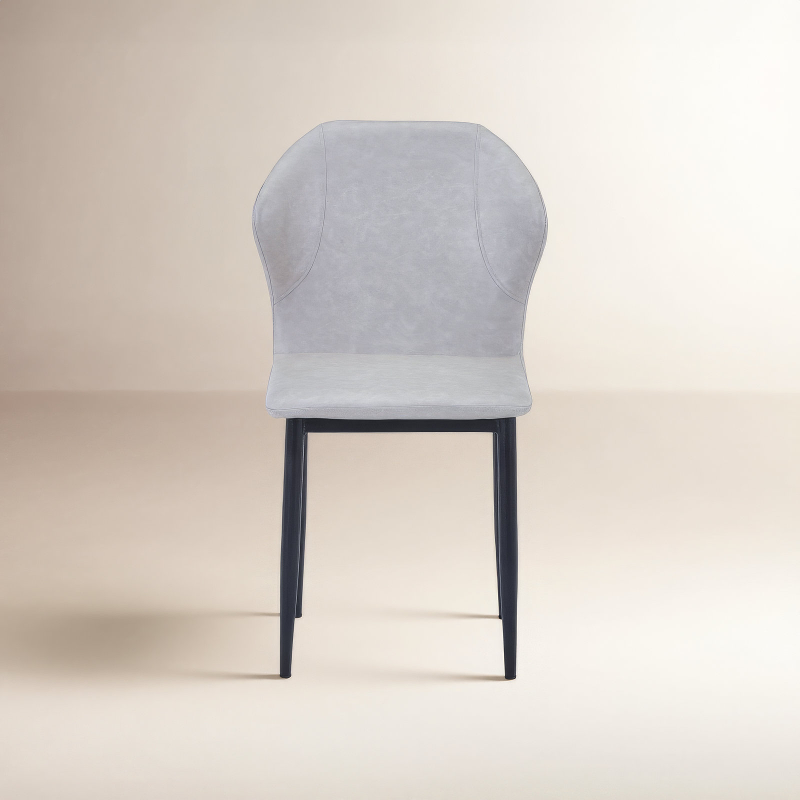 Steves Fabric Metal Side Chair Dining Chair, Light Gray, Single