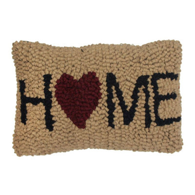 Home Hooked Pillow 8X12  Tan