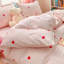 Ensemble d'édredon à motif rose et blanc Love Heart-122511807-122511805