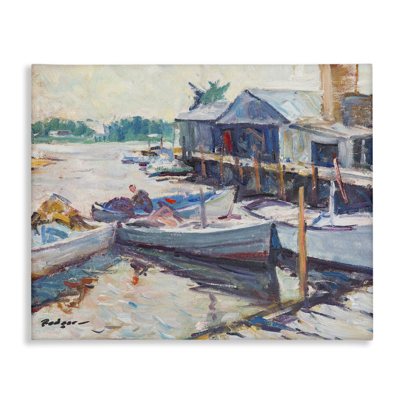 «Scenic Boat Marina» par Richard H. Rodgers, H 36 po x l 48 po