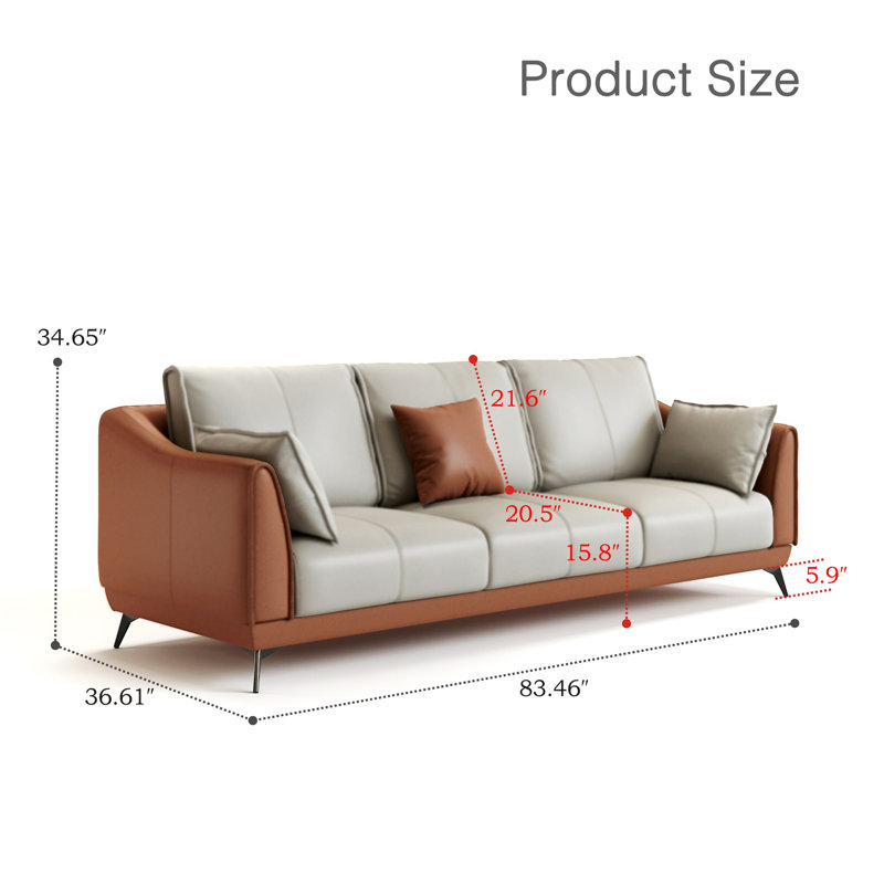Latitude Run® 3 Piece Modern Faux Leather Living Room Set Sofa ...