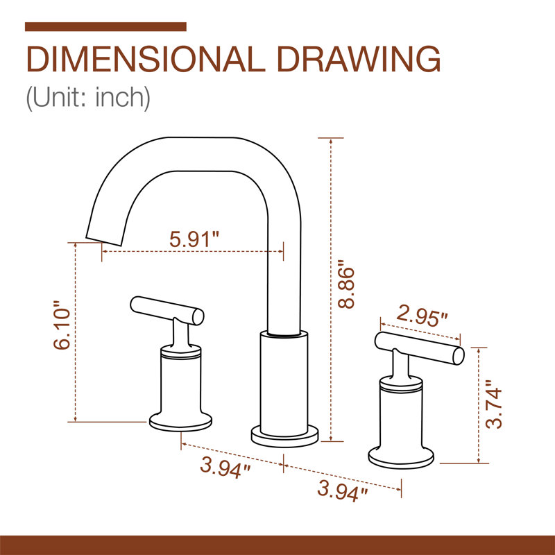 2-handle Bathroom Faucet, Black