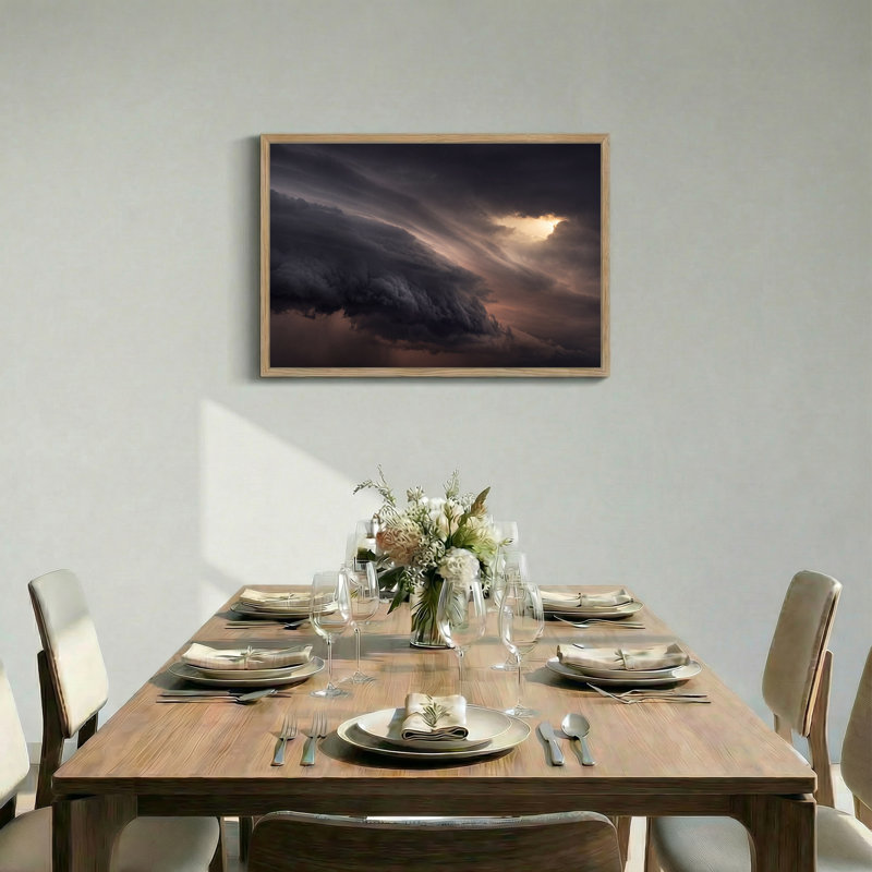 «Dramatic Dark Storm Clouds with Sunlight Breaking Through», art mural sur toile, H 18 po x l 24 po