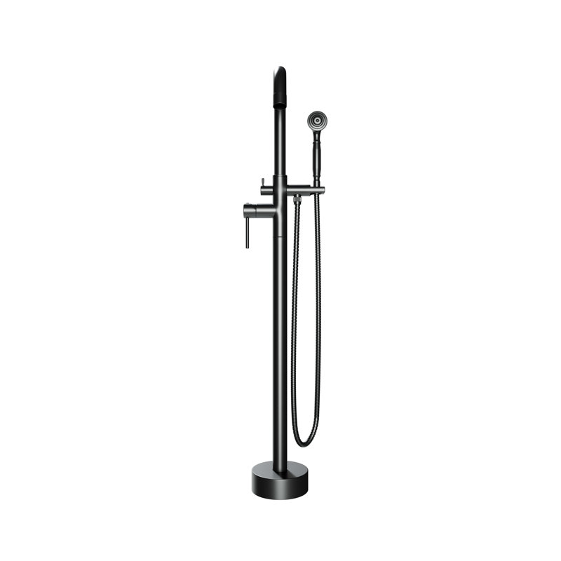 Floor Mounted Freestanding Single Handle Tub Filler Faucet Neptune - Matte Black, Float Handle, Matte Black