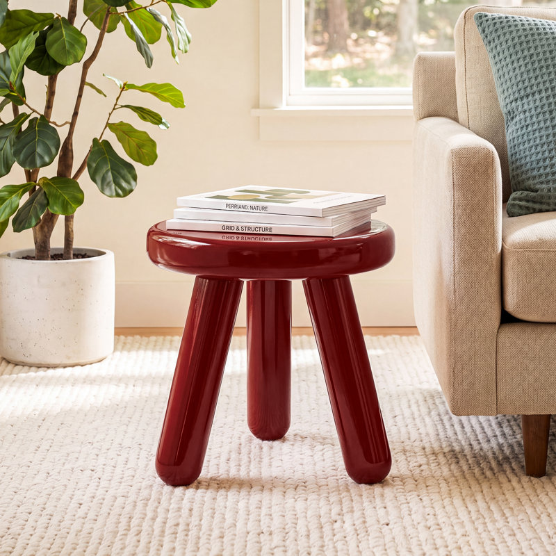 Cerro Accent Table Lacquer, Deep Red