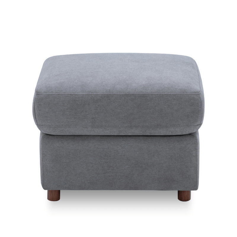The Classic Ottoman, Gray Cotton Blend