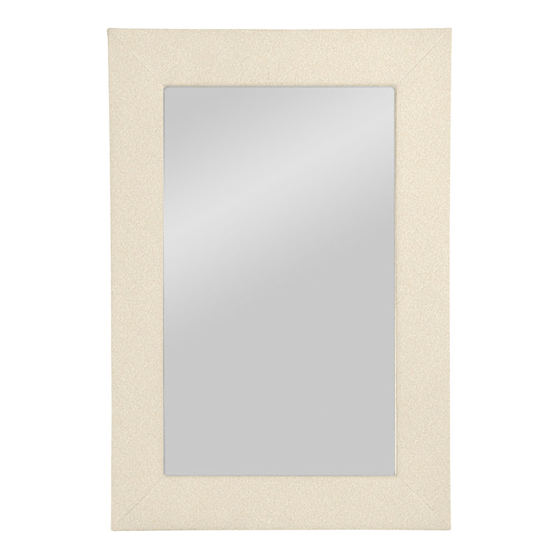 Brewster Rectangle Fabric Wall Mirror, Kimoni Natural