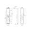 Panneau de douche Aluminium 52 "avec pomme de douche réglable