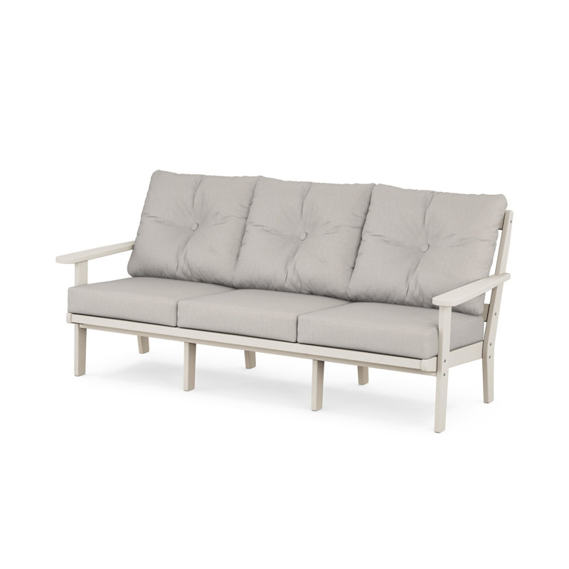 Lakeside Mission Deep Seating Sofa, Natural Linen, Sand