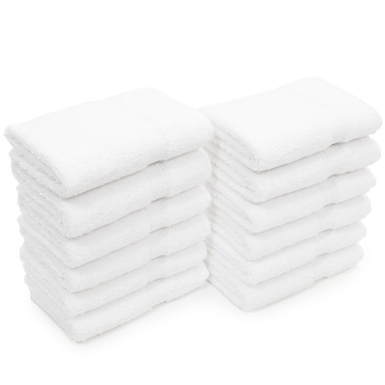 Cascata Turkish Cotton Hand Towels (Set of 6) Wade Logan Color: White