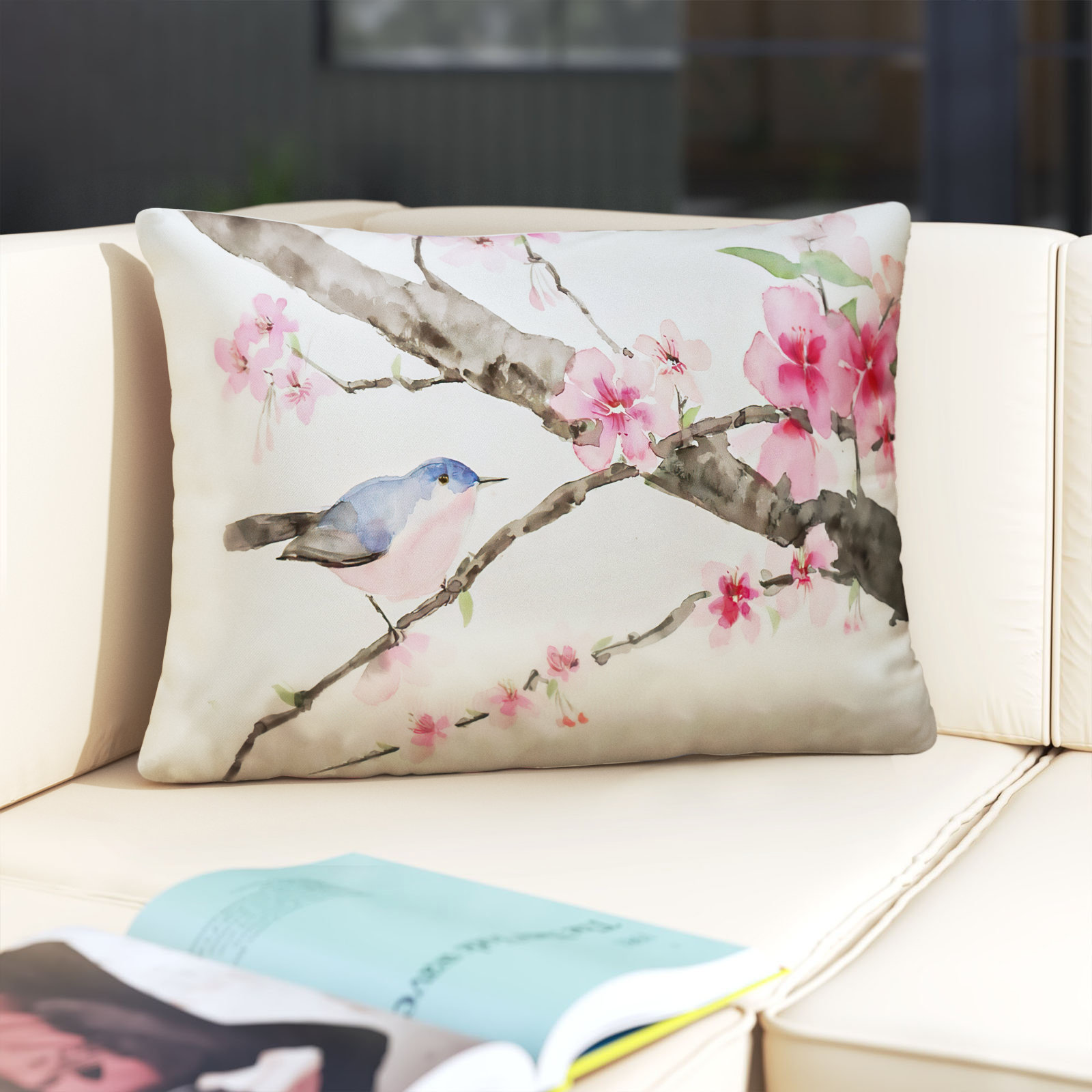 Cherry Blossom Pillow Sakura Kawaii Room Decor Pink Flower Cushions