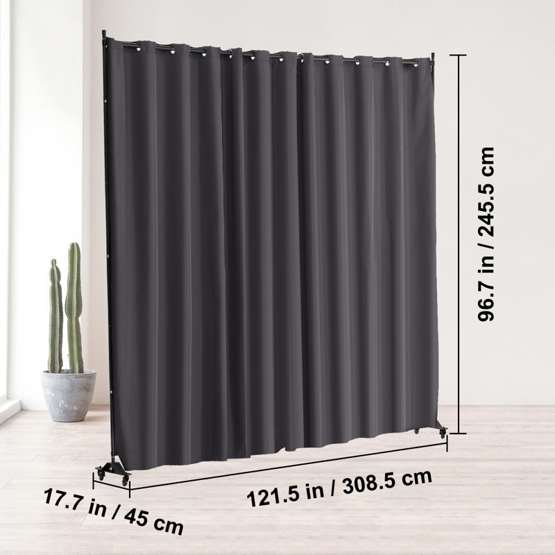 Paravent avec panneau d'intimité, Gris