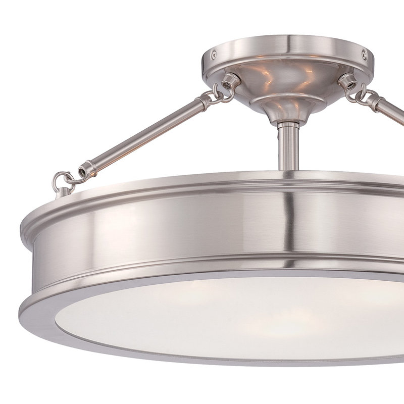 Luminaire semi-encastré Everlee de Three Posts, Nickel brossé