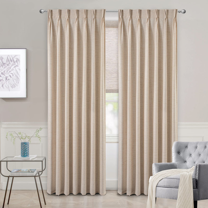 Schimmel Polyester Semi-Sheer Curtain, 50" W x 108" L, Beige