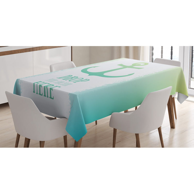 Nappe nautique ambesonne, ancre illustration à rayures 2 couleurs, housse de table rectangulaire pour la cuisine de salle à manger décoration, 60 po x 84 po, blanc vert