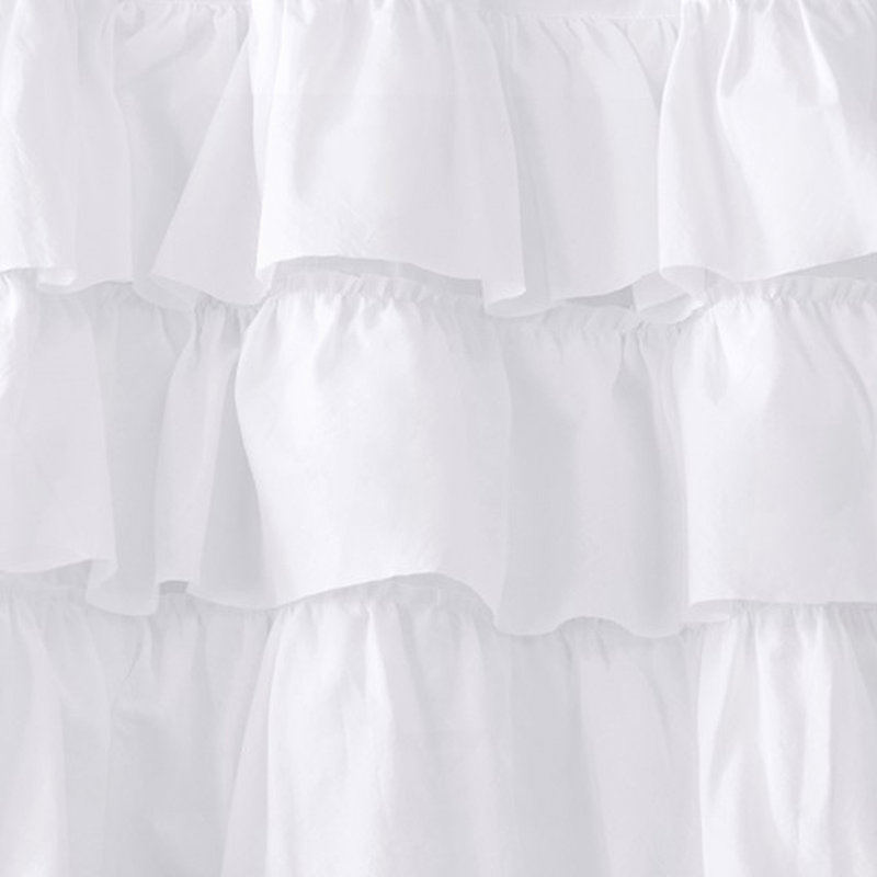 Cotton Oversized Ruffle Valance White 50x18"