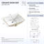 Zevio l 43 po x P 22 po comptoir en marbre naturel de Carrare blanc avec lavabo simple rectangulaire blanc