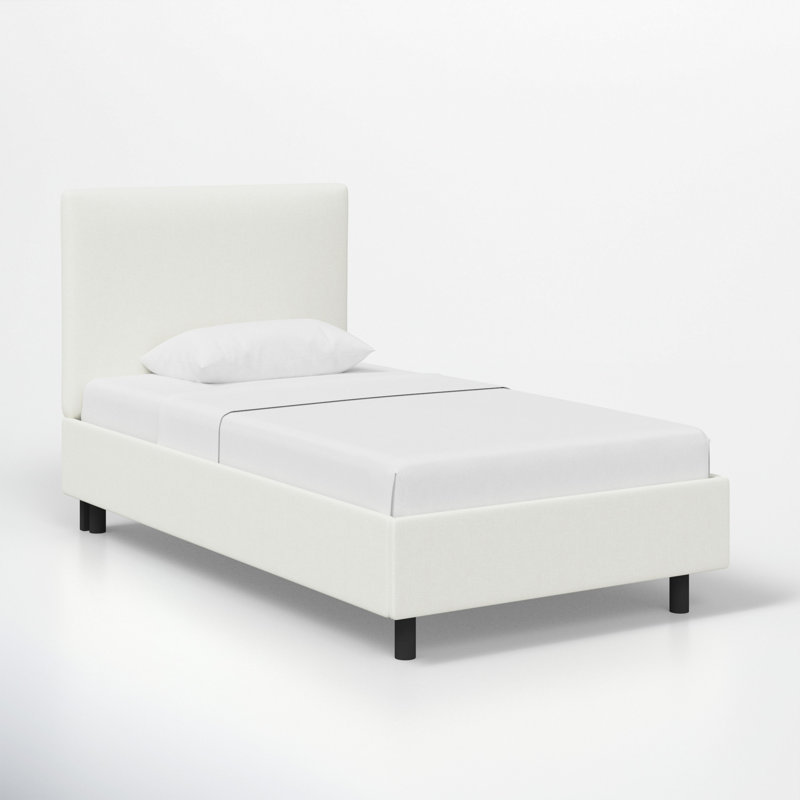 Lit plateforme Sawyer, Lin blanc texturé Zuma, Double
