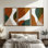 Art mural encadré, impressions murales abstraites rétro sur toile 16 po x 24 po