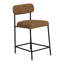 Chaise de bar Iffa, dossier ouvert, fer noir, cognac-102361200-102361198