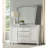 Exquisite Platinum-Finished Mirror With Sparkling Rhinestone Inlays And Expansive Viewing Area For Any Room