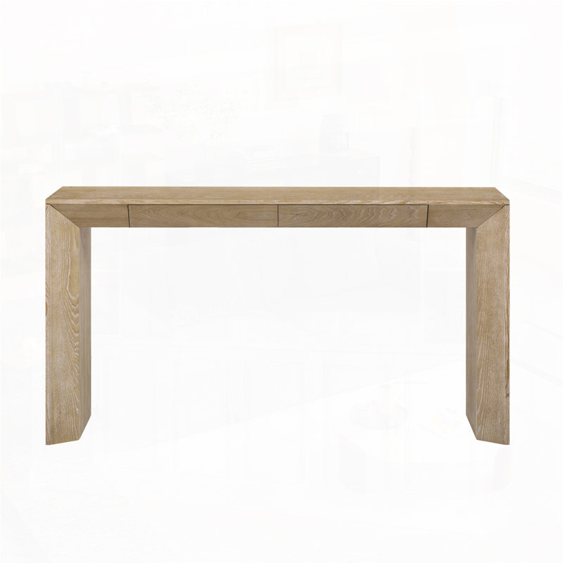 Console Farmhouse avec 2 tiroirs dissimulés, Naturel