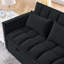 Canapé-lit convertible 3-en-1 avec fonction d'inclinaison, dossier réglable à 3 positions, canapé modulaire à 2 places avec poches latérales et coussins, velours noir de 54 po de largeur, idéal pour le salon et l’appartement
