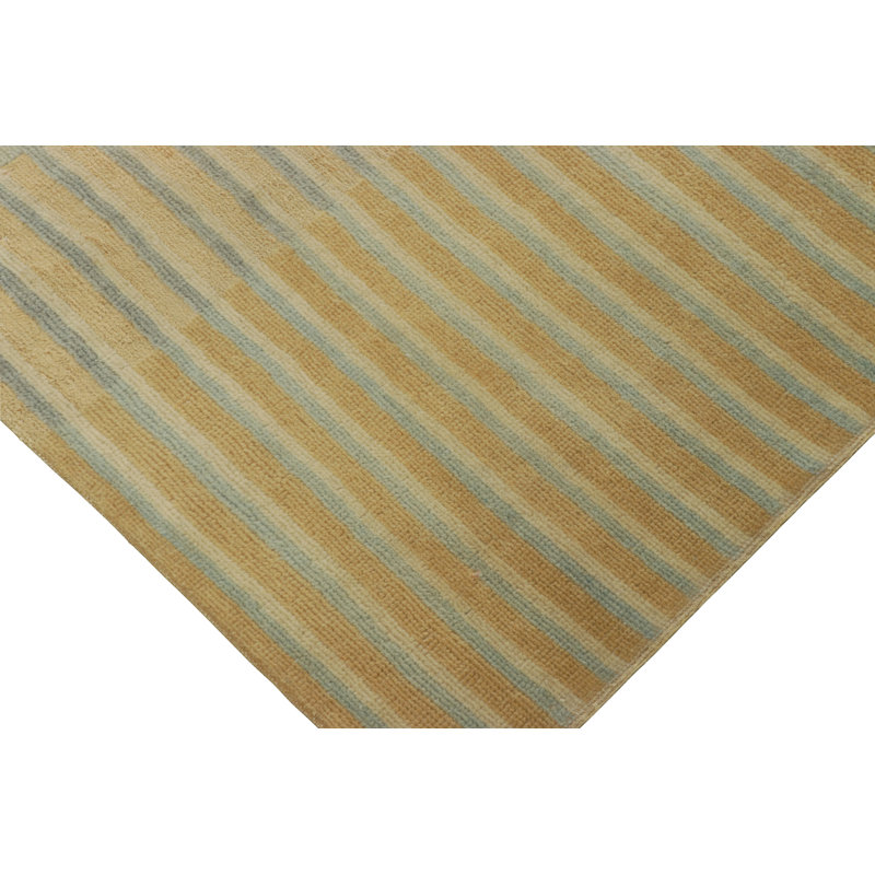 Rug & Kilim’S Modern Art Deco-Inspired Rug In Gold And Blue Geometric Patterns