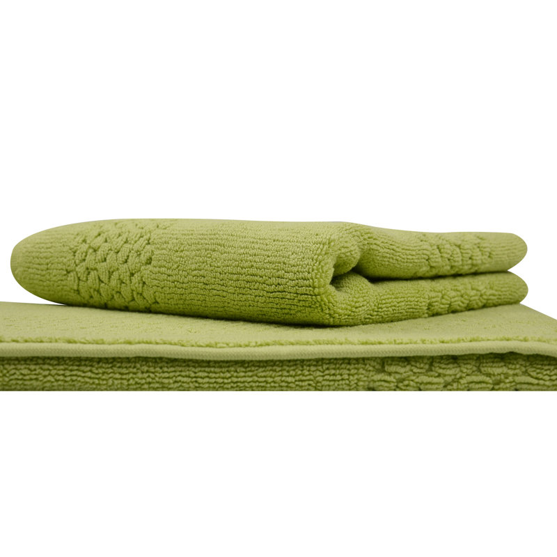 Tapis pour salle de bain en coton Depue, Vert