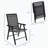 Set of 4 Stackable Patio Folding Sling Chairs with Armrests, No Assembly-1990798915