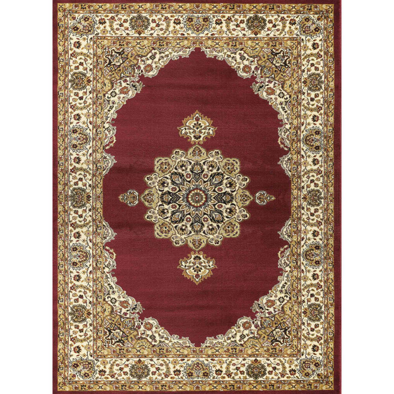 Classic Area Rug, Red, Rectangle 2'x 3'