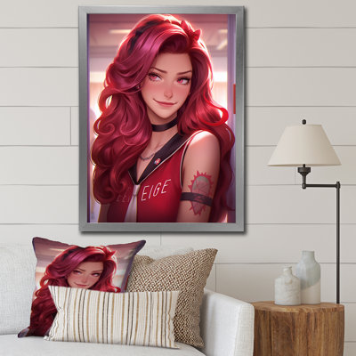 Femme urbaine avec des cheveux roux sur toile