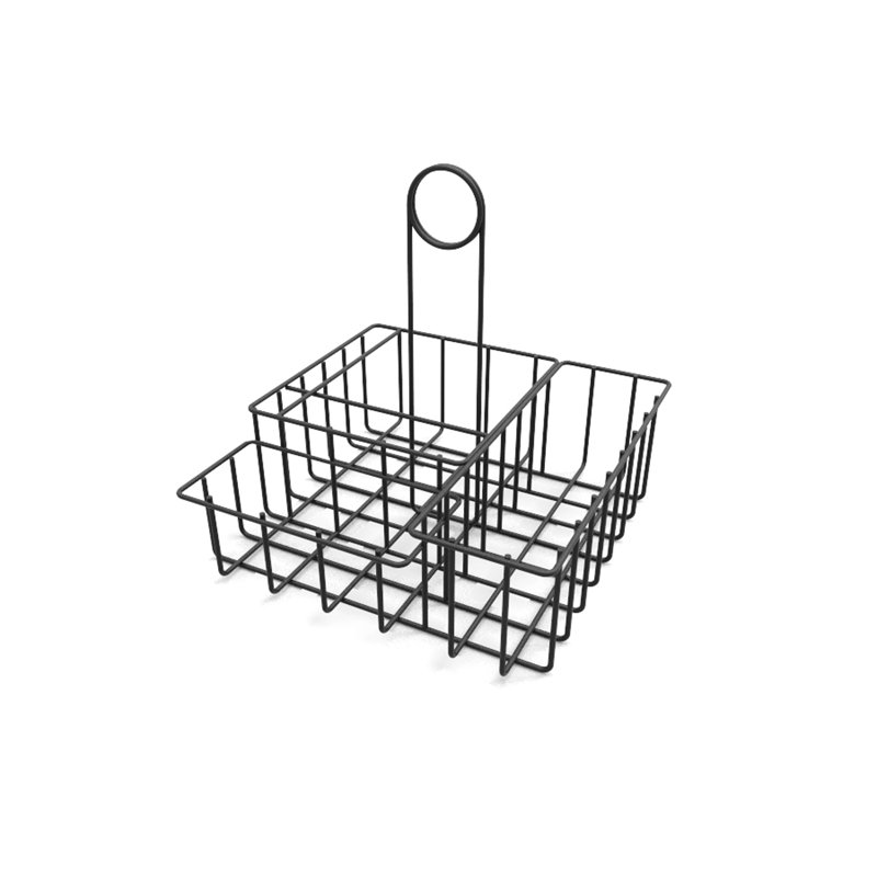  Square Wire Condiment Caddy w/ Sign Clip 19695-BLACK