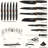 16 Pcs Kitchen Knife Set, Stainless Steel, Rust Resistant