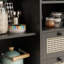 Buffet en rotin avec tablette réglable, buffet avec tiroirs pour le salon, la cuisine, le vestibule-458882190