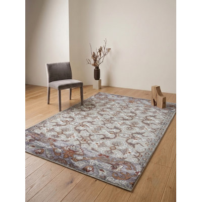 Tapis oriental oriental en viscose noué à la main multicolore