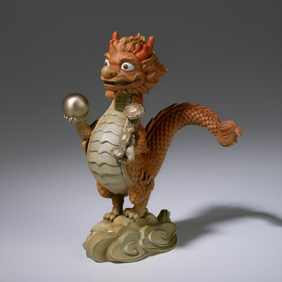 Ornement de bureau en laiton Dragon Treasure - Décoration élégante