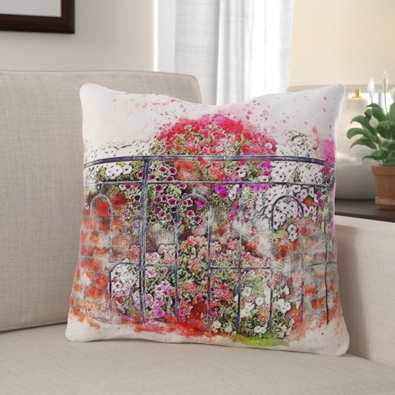 Housse et insert de coussin carré Cutrer, Microsuède, Intérieur 